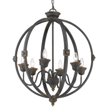 Golden 0892-6 ABI - Golden Lighting Jules 6-light Chandelier in Antique Black Iron